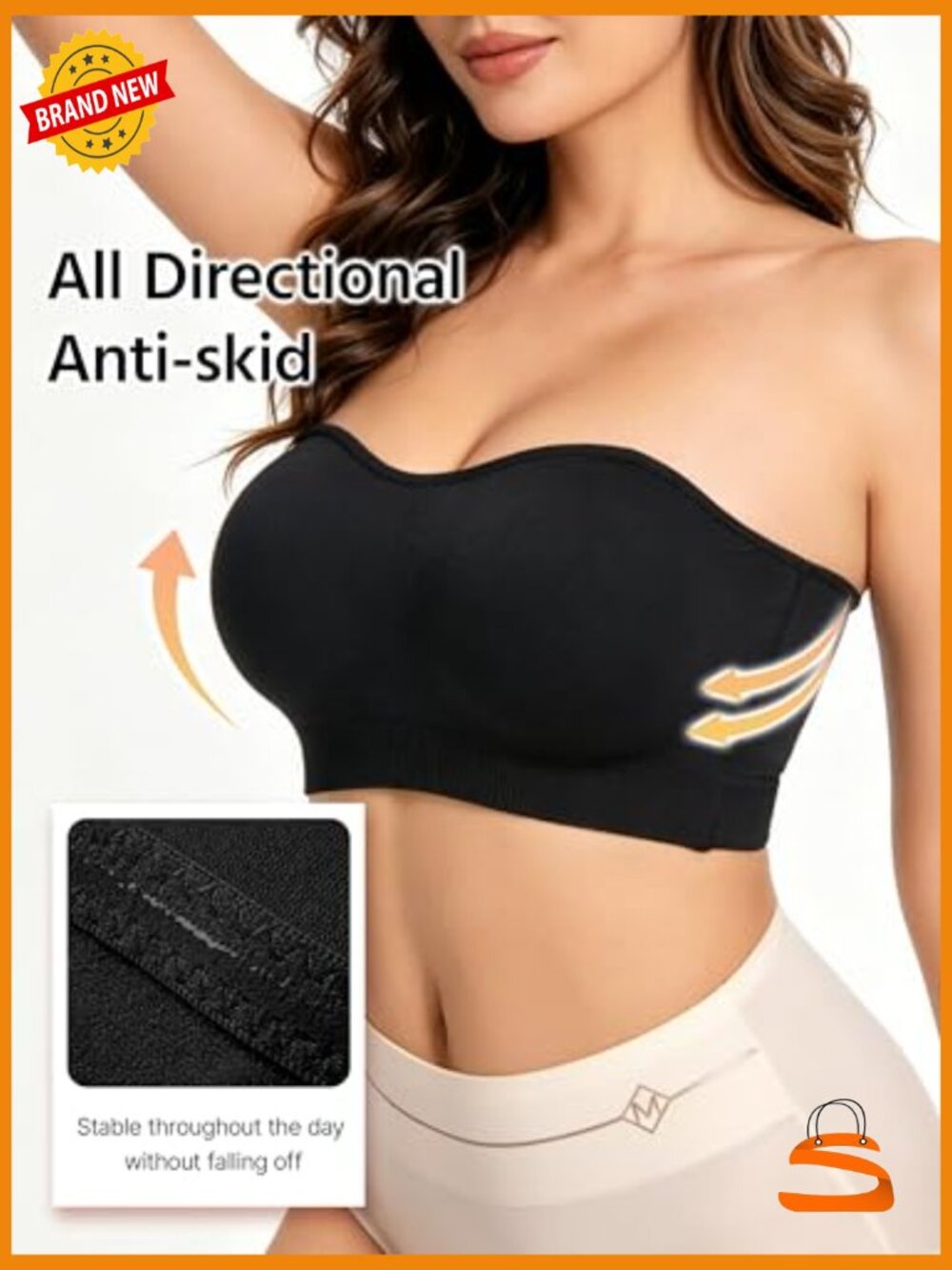 Strapless Padded Wireless Supportive Seamless Tube Top Bra, 1/2 Pack View 2